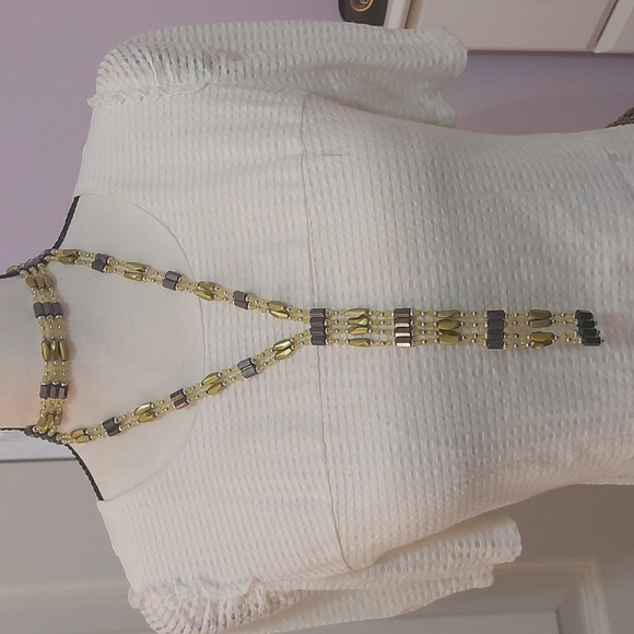 3 Strands Magnetic Hematite and Green Acrylic Plastic Beads Versatile Necklace - Picture 5 of 9